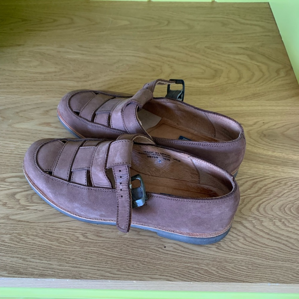 Vintage Lands End made in Spain suede fisherman sandals GUC size 7 - Picture 2 of 5